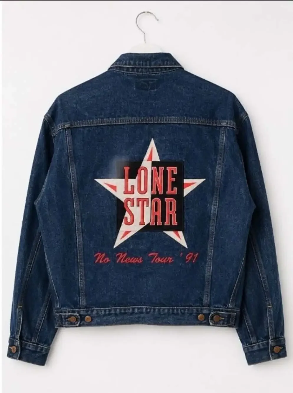 Vintage Jean Jacket Denim 90's Lone Star Band No News Tour XL Excellent T80